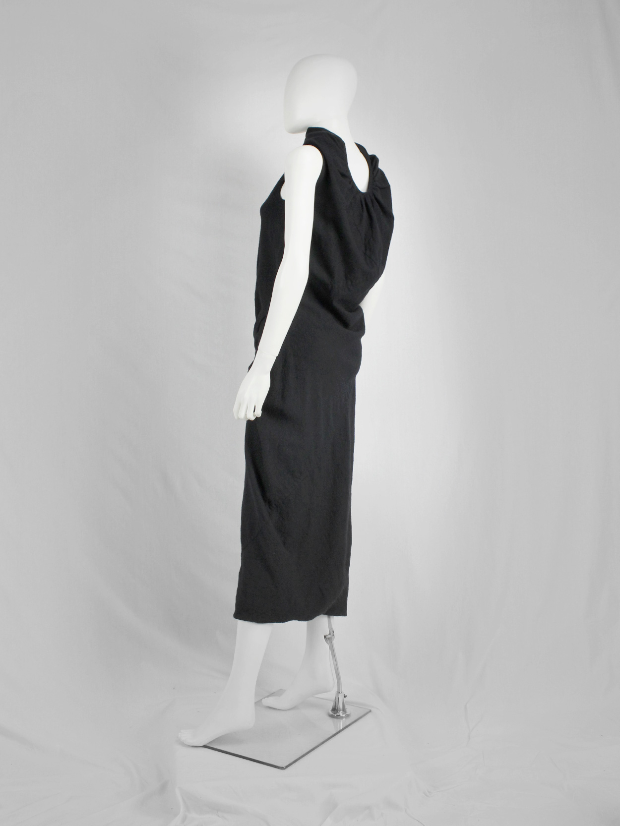 vaniitas Rick Owens STAG black dress with high neck and dropped waist fall 2008 3738