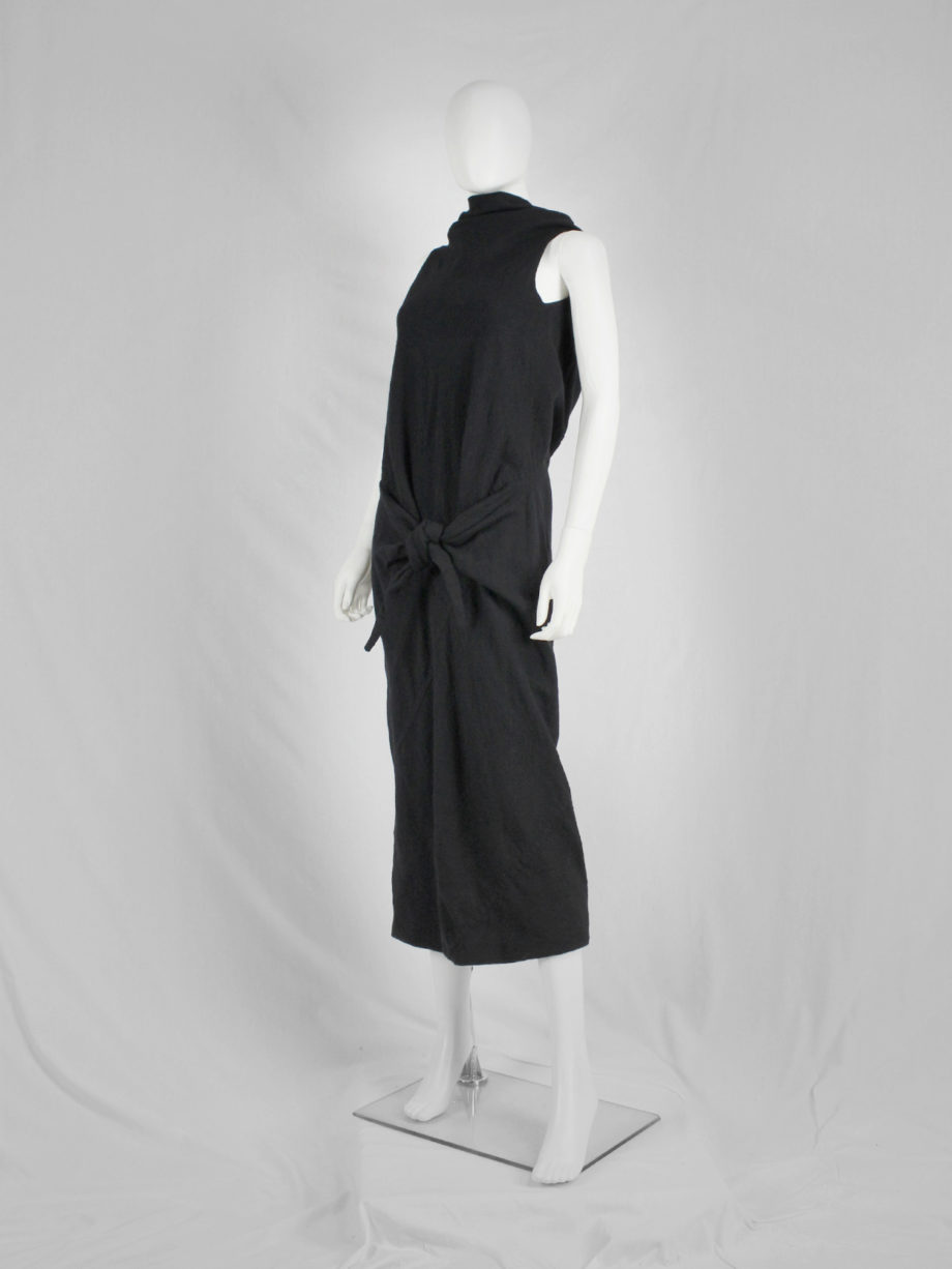 vaniitas Rick Owens STAG black dress with high neck and dropped waist fall 2008 3752