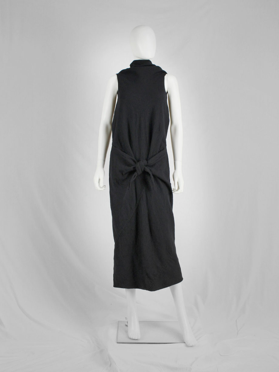 vaniitas Rick Owens STAG black dress with high neck and dropped waist fall 2008 3760