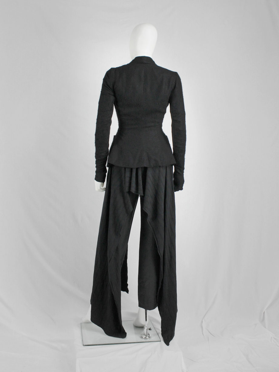 vaniitas Rick Owens black minimalist blazer with tailored wider hips 0042