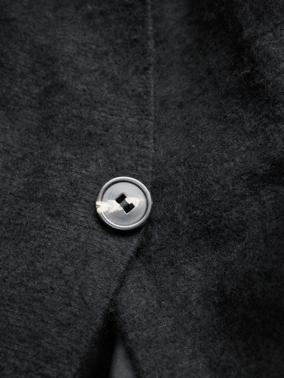 vaniitas Rick Owens black minimalist blazer with tailored wider hips 0055