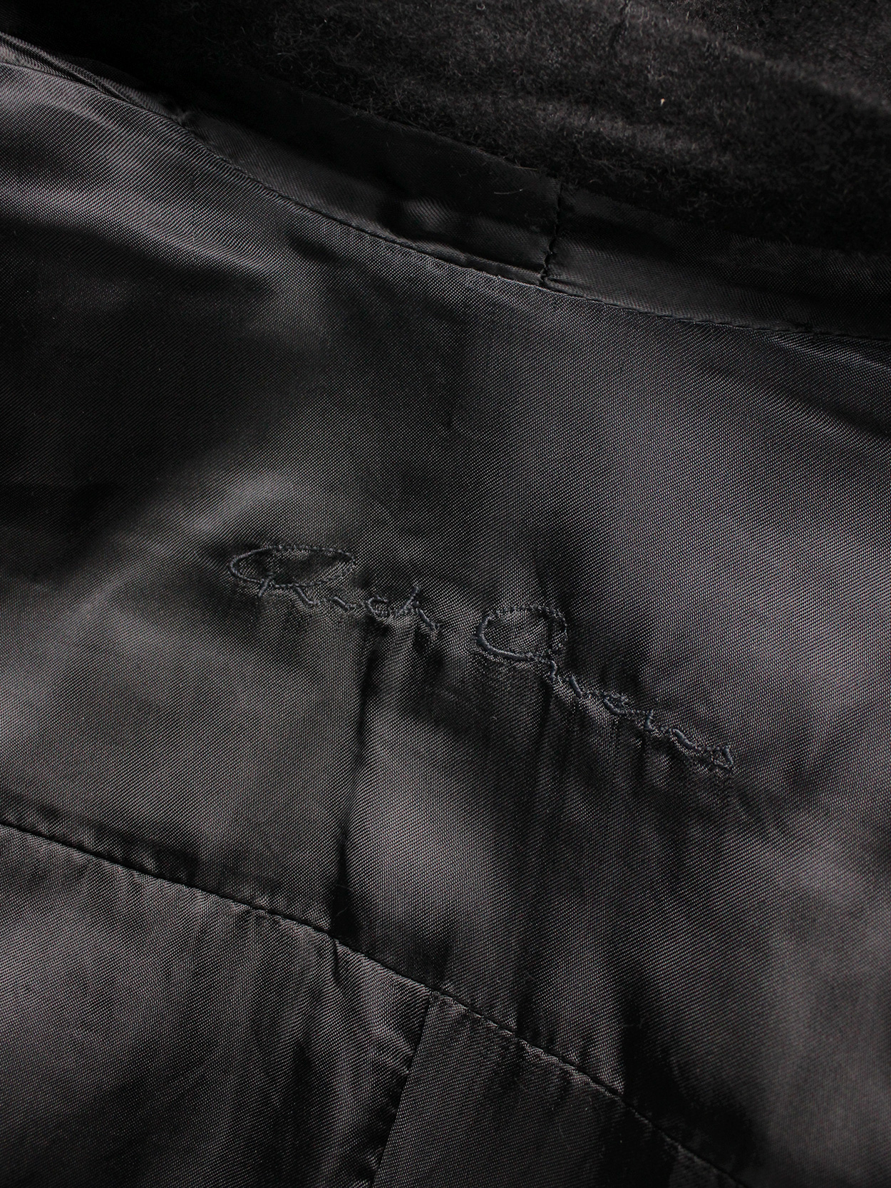 vaniitas Rick Owens black minimalist blazer with tailored wider hips 0090
