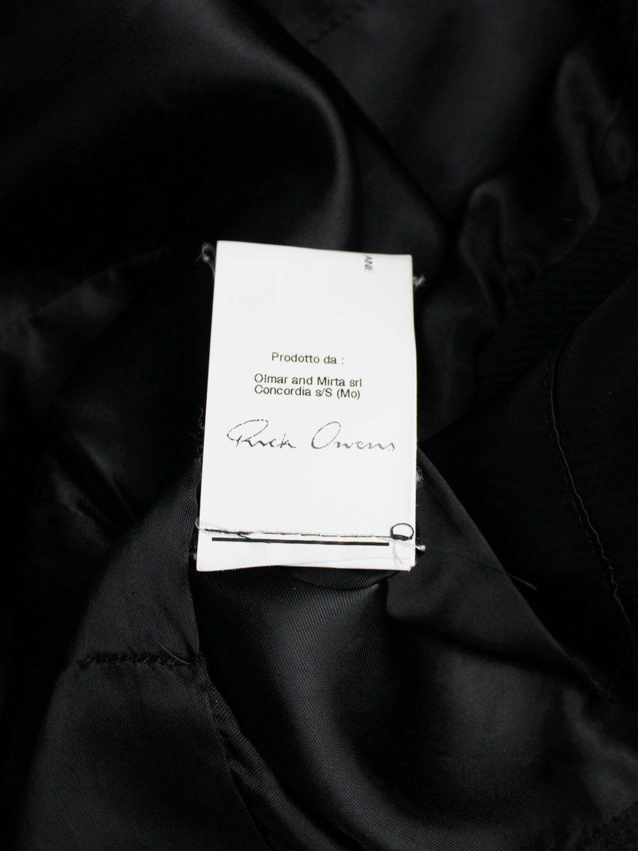 vaniitas Rick Owens black minimalist blazer with tailored wider hips 0096