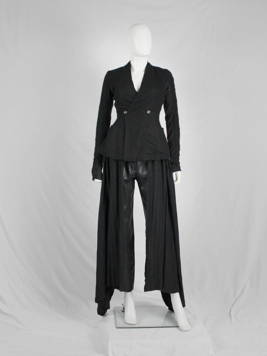 vaniitas Rick Owens black minimalist blazer with tailored wider hips 9979