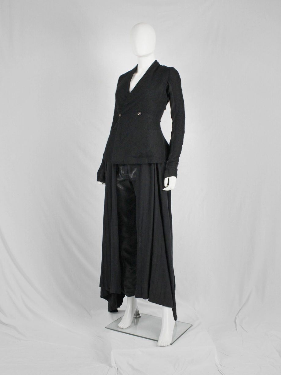 vaniitas Rick Owens black minimalist blazer with tailored wider hips 9994