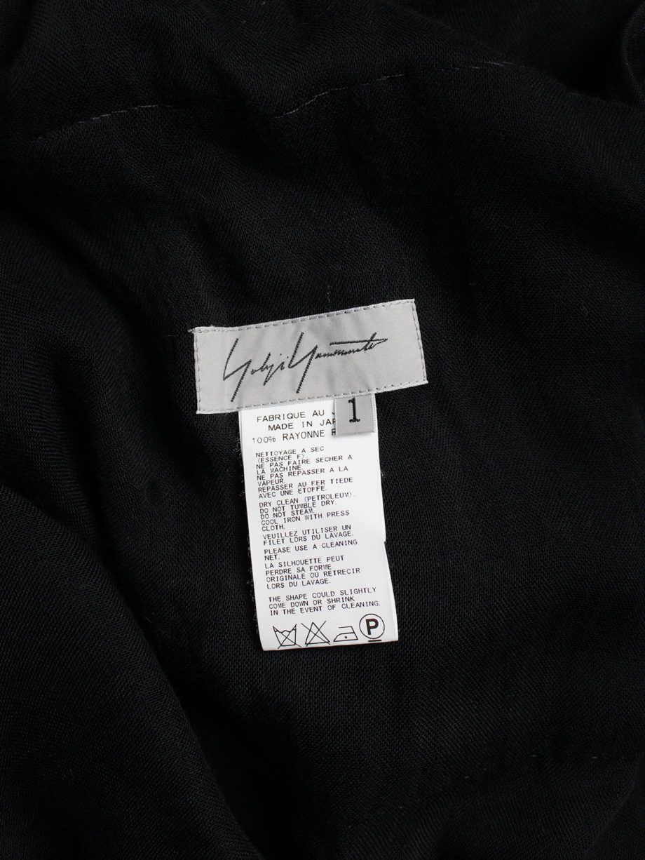 vaniitas Yohji Yamamoto long black asymmetric blazer with frayed finish 0613