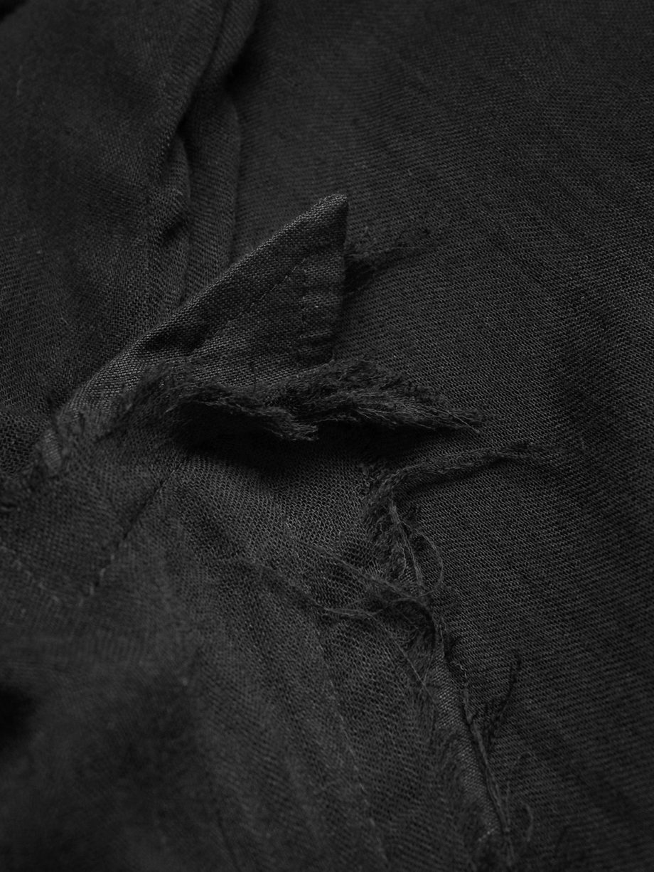 vaniitas Yohji Yamamoto long black asymmetric blazer with frayed finish 0631