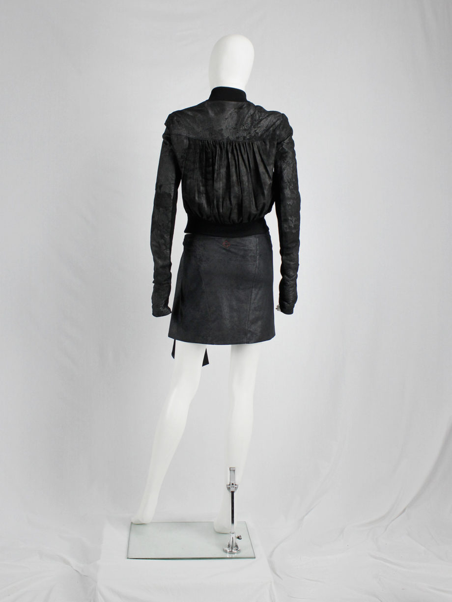 vaniitas vintage A F Vandevorst black shirt skirt with asymmetric drape fall 2010 6701