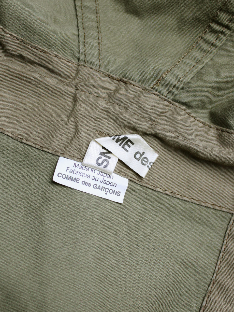 vaniitas vintage Comme des Garcons khaki jacket with trompe l oeil stitching runway fall 2009 7292