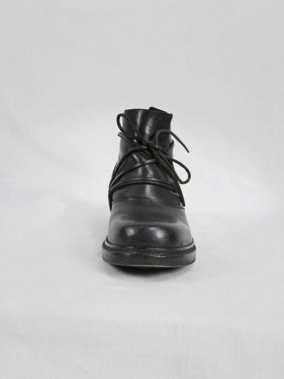 vaniitas vintage Dirk Bikkembergs black boots with laces through the soles fall 1994 8005