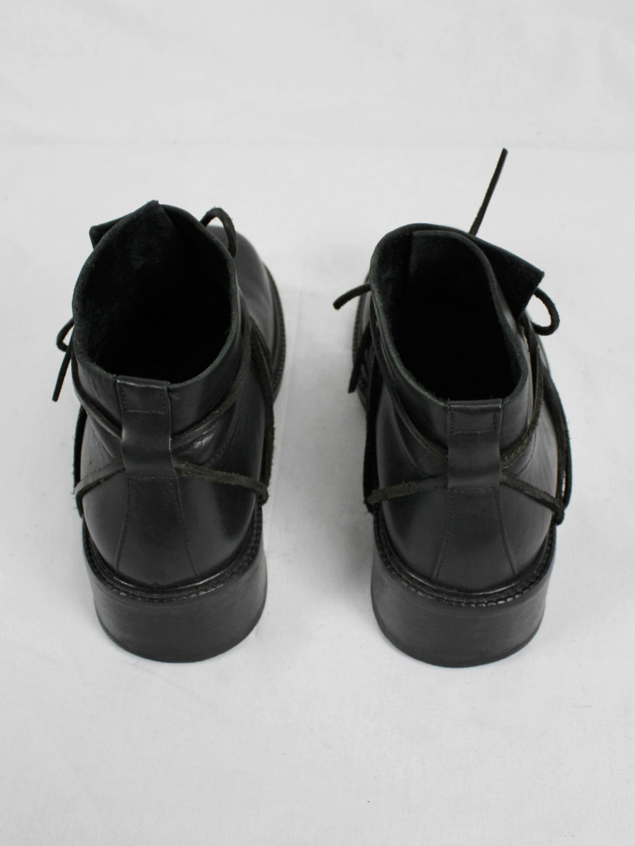 vaniitas vintage Dirk Bikkembergs black boots with laces through the soles fall 1994 8064