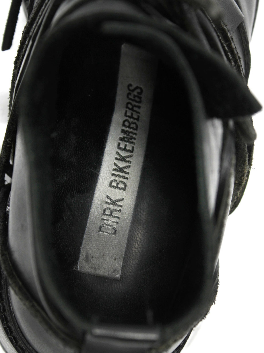 vaniitas vintage Dirk Bikkembergs black boots with laces through the soles fall 1994 8119