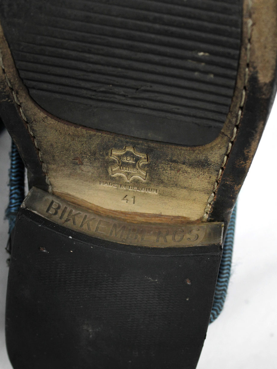 vaniitas vintage Dirk Bikkembergs black mountaineering boots with blue elastic fall 1996 7867