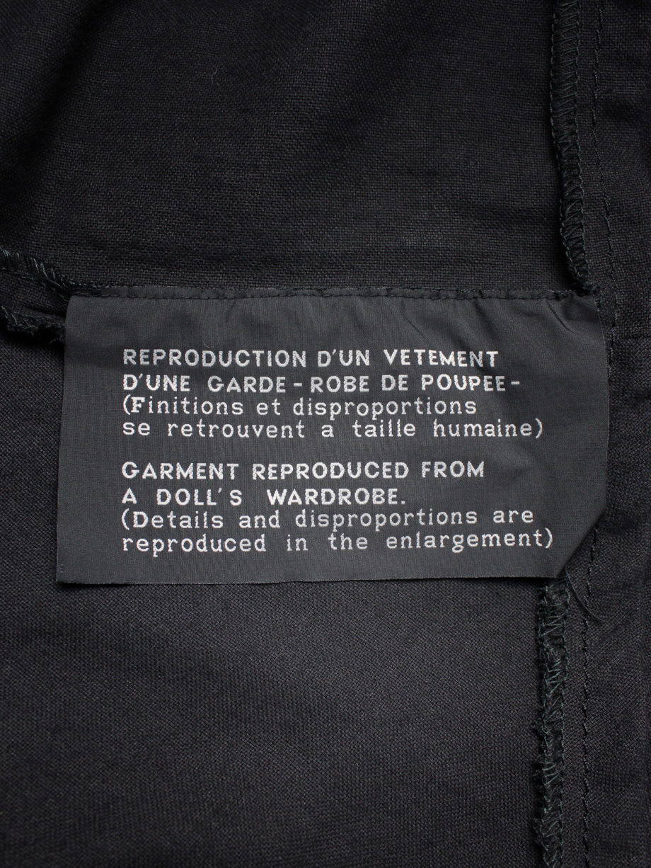 vaniitas vintage Maison Martin Margiela black jacket reproduced from a doll’s wardrobe — spring 1999 7462