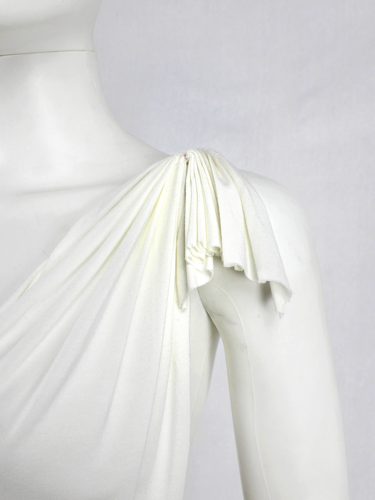 vaniitas vintage Maison Martin Margiela white floating dress with invisible straps spring 2005 6482