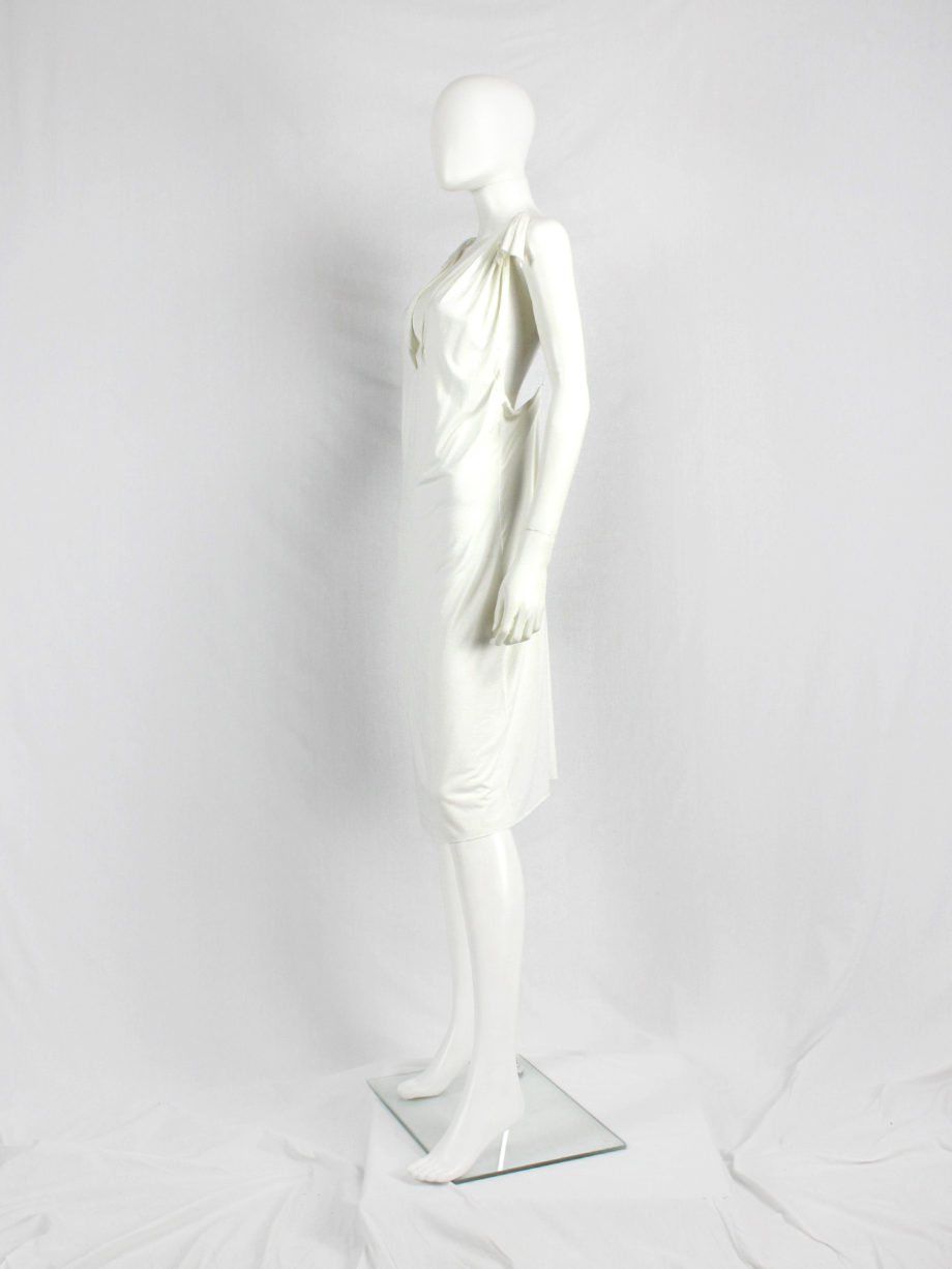 vaniitas vintage Maison Martin Margiela white floating dress with invisible straps spring 2005 6505