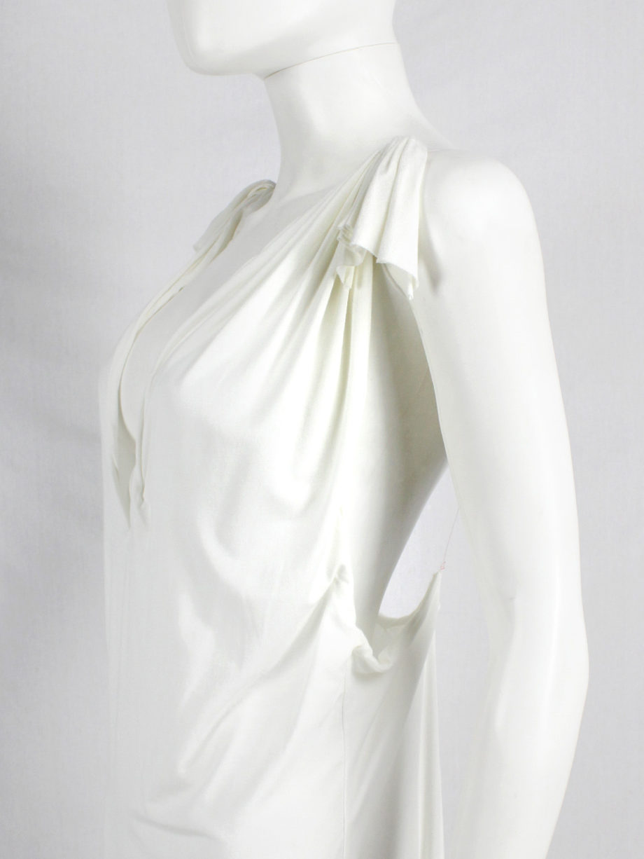 vaniitas vintage Maison Martin Margiela white floating dress with invisible straps spring 2005 6519