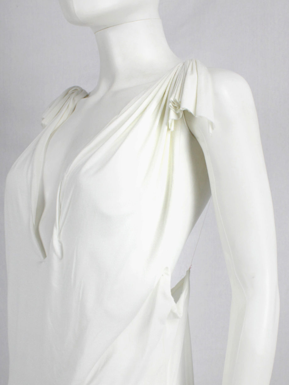 vaniitas vintage Maison Martin Margiela white floating dress with invisible straps spring 2005 6533