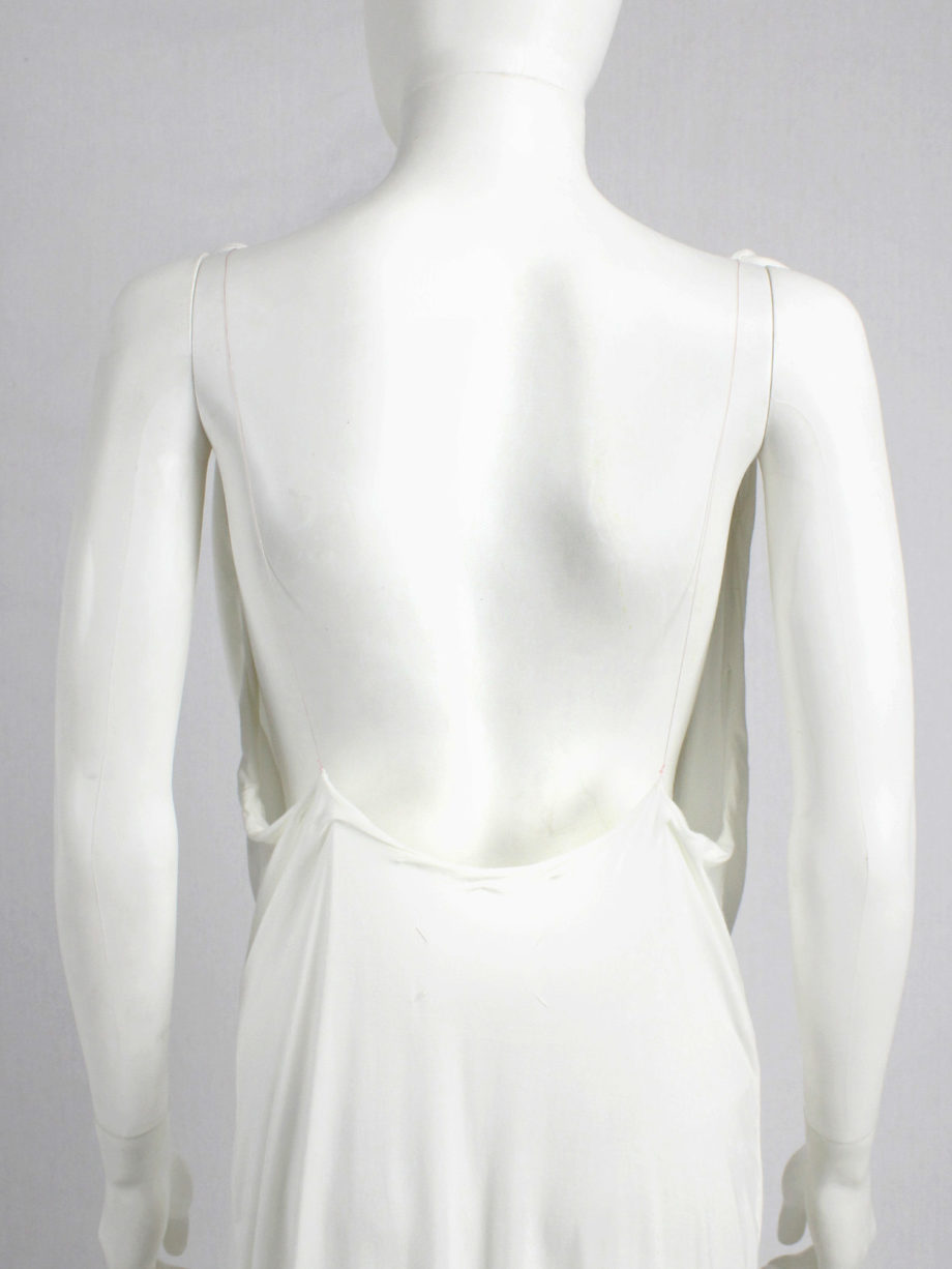 vaniitas vintage Maison Martin Margiela white floating dress with invisible straps spring 2005 6542