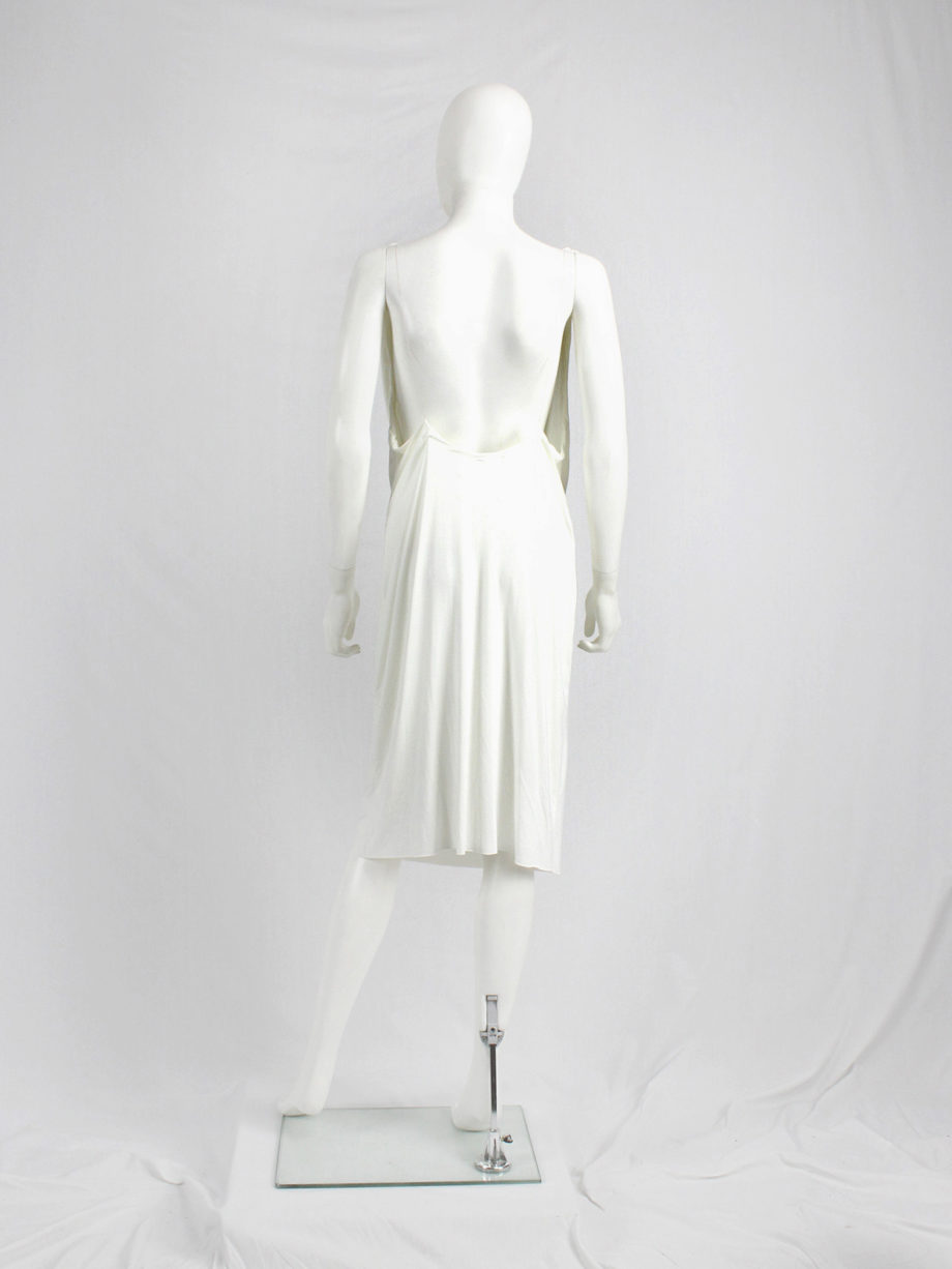 vaniitas vintage Maison Martin Margiela white floating dress with invisible straps spring 2005 6551