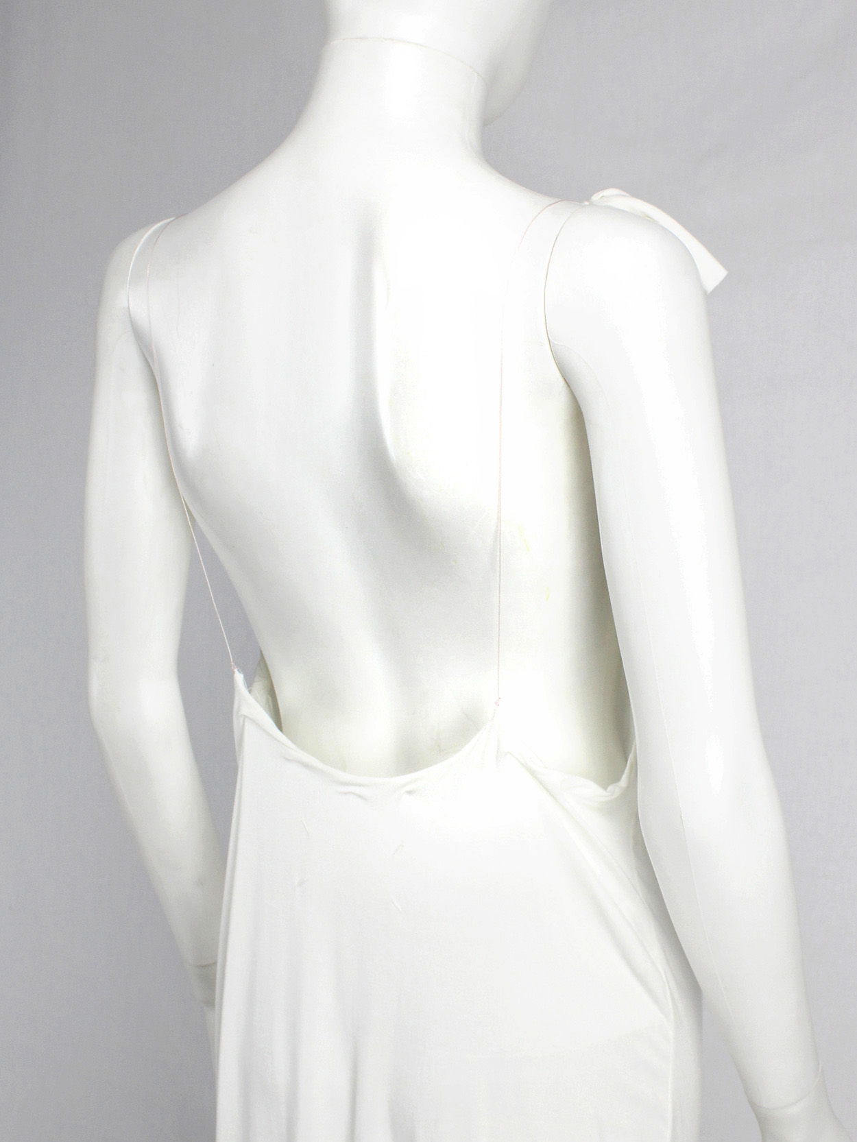 vaniitas vintage Maison Martin Margiela white floating dress with invisible straps spring 2005 6561