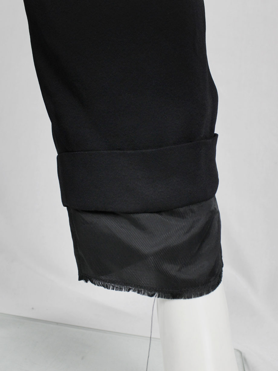 vaniitas vintage A.F. Vandevorst black harem trousers with overlap front and longer lining 9308
