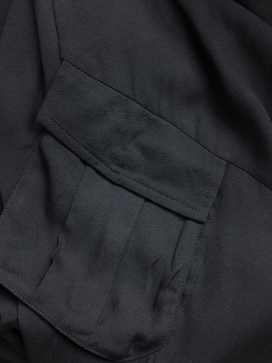 vaniitas vintage A.F. Vandevorst black harem trousers with overlap front and longer lining 9464