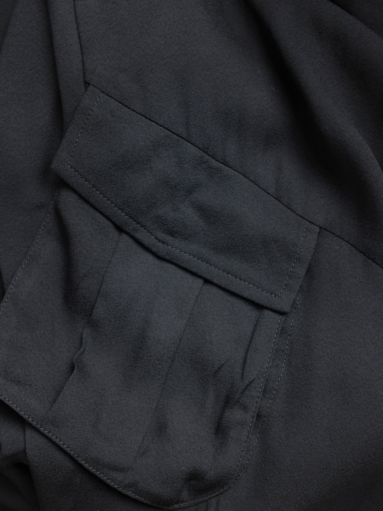 A.F. Vandevorst black harem trousers with overlap front and longer ...