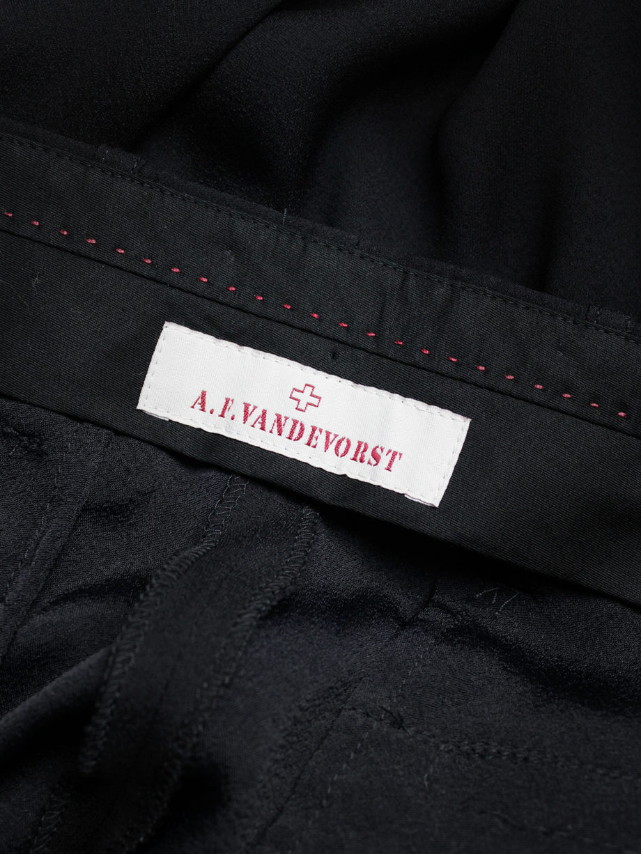 vaniitas vintage A.F. Vandevorst black harem trousers with overlap front and longer lining 9500