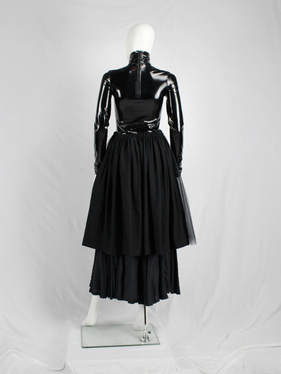 vaniitas vintage A.F. Vandevorst black latex bodysuit with turtleneck and long sleeves fall 2017 couture 0853