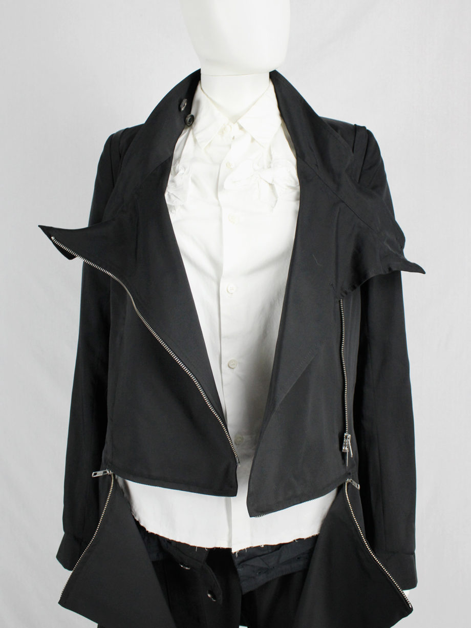vaniitas vintage Ann Demeulemeester black raincoat with zip-off panels fall 2011 8171