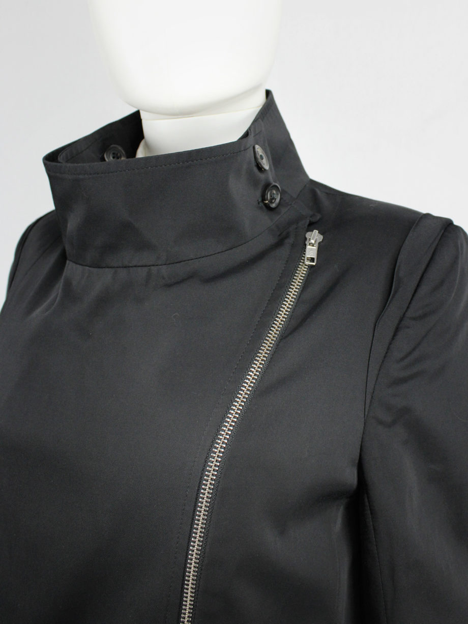 vaniitas vintage Ann Demeulemeester black raincoat with zip-off panels fall 2011 8258