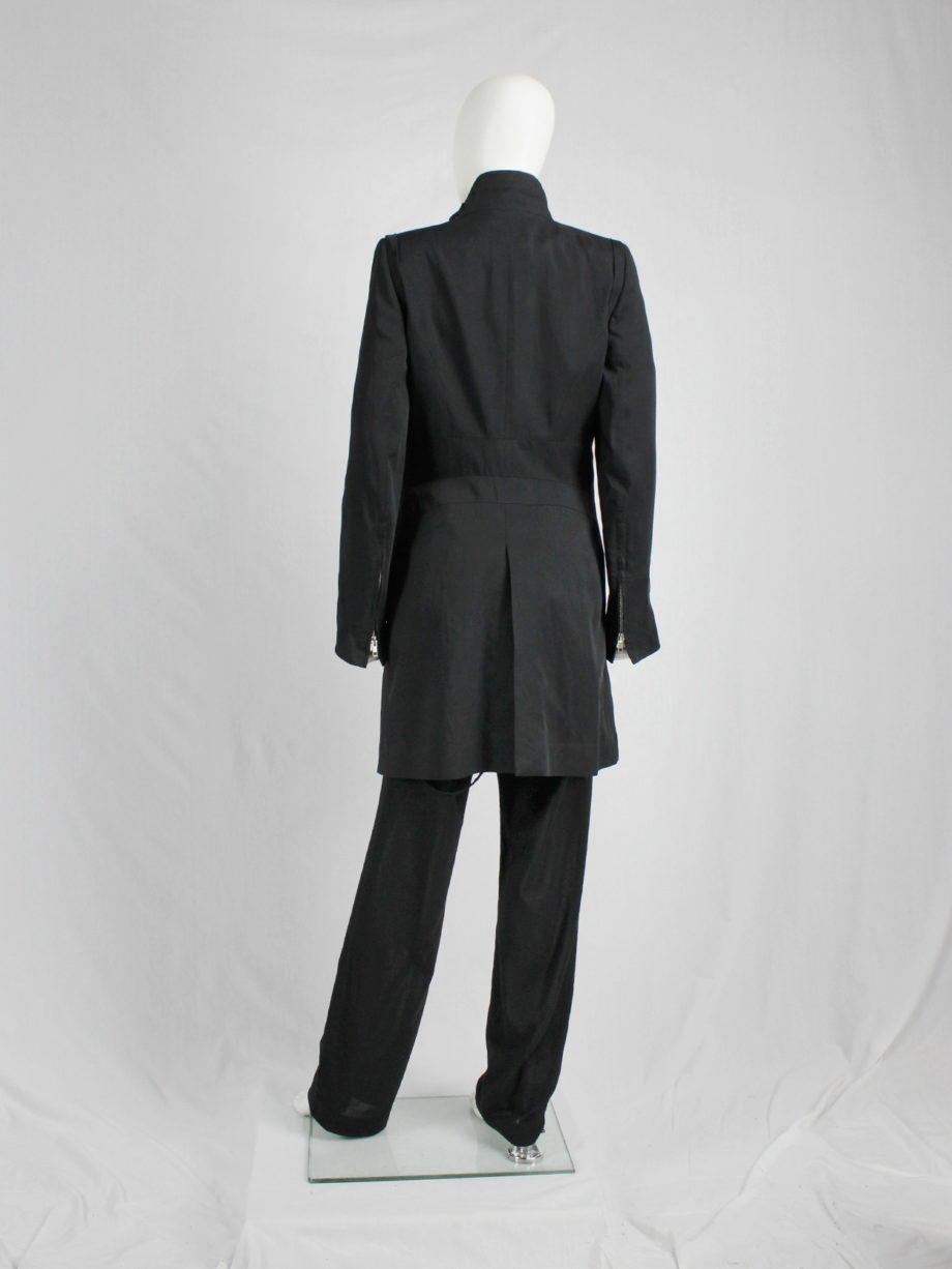 vaniitas vintage Ann Demeulemeester black raincoat with zip-off panels fall 2011 8296