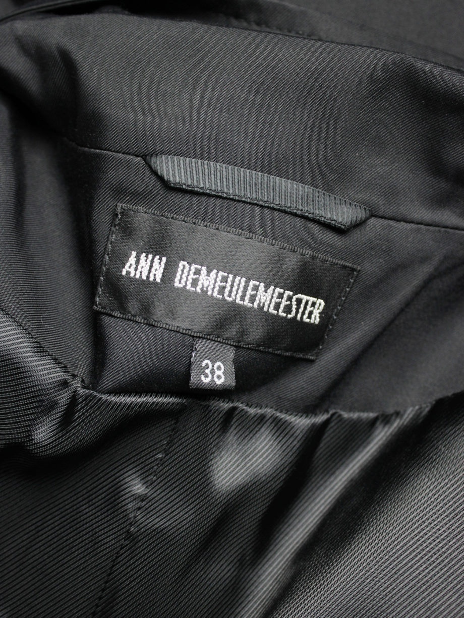 vaniitas vintage Ann Demeulemeester black raincoat with zip-off panels fall 2011 8311