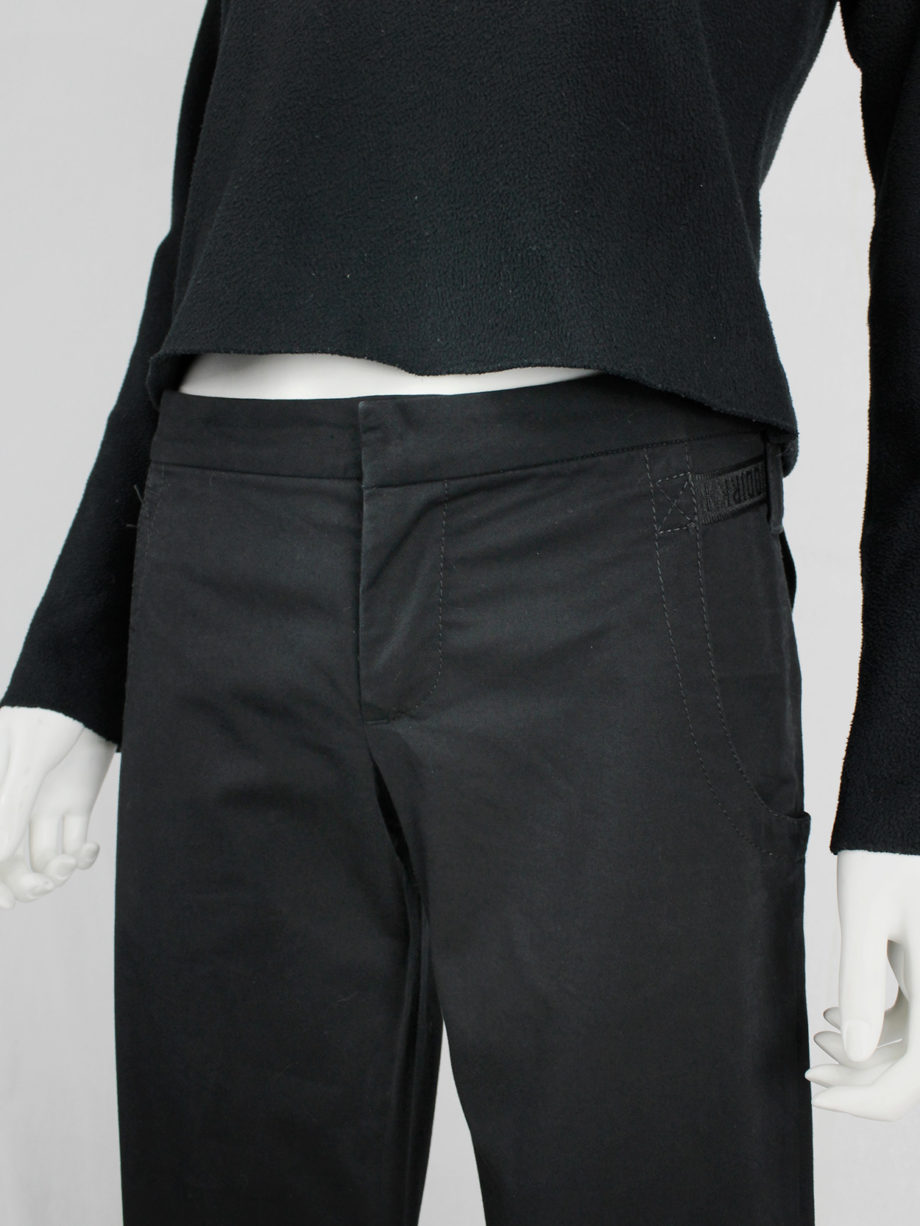vaniitas vintage Dirk Bikkembergs black trousers with mountaineering belts spring 2005 1049
