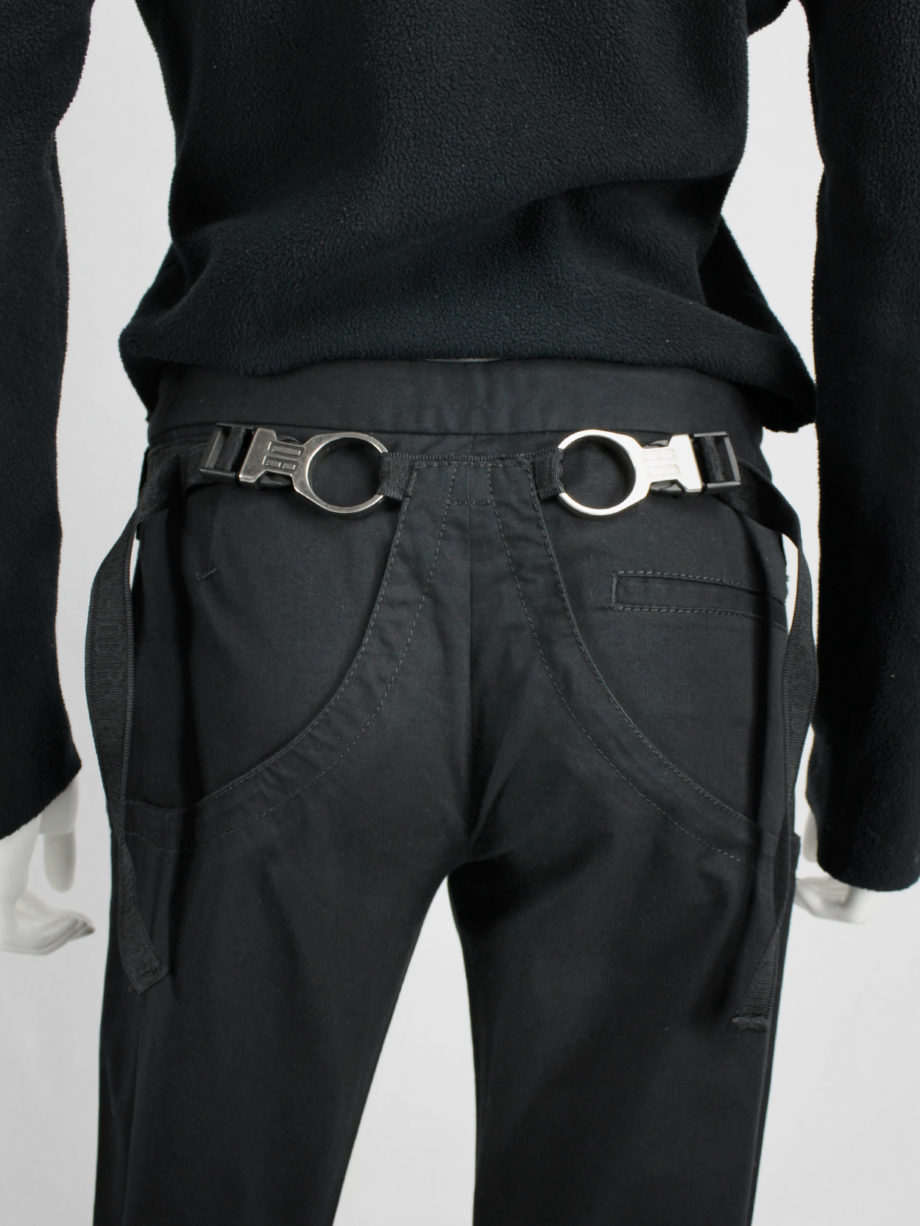 vaniitas vintage Dirk Bikkembergs black trousers with mountaineering belts spring 2005 1120