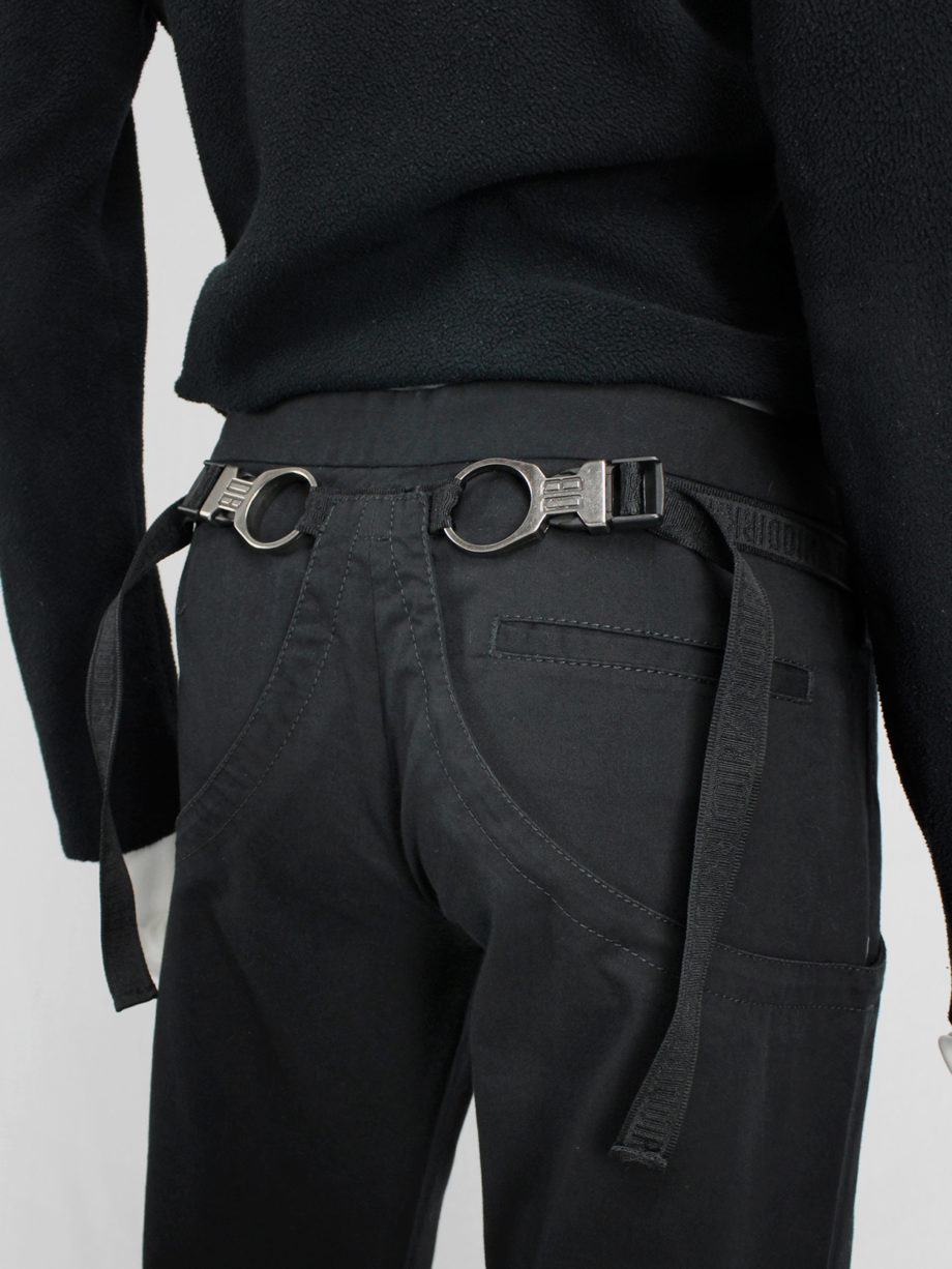 vaniitas vintage Dirk Bikkembergs black trousers with mountaineering belts spring 2005 1127