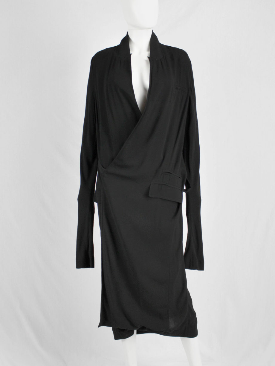 vaniitas vintage Haider Ackermann black minimalist dress or maxi cardigan 8361