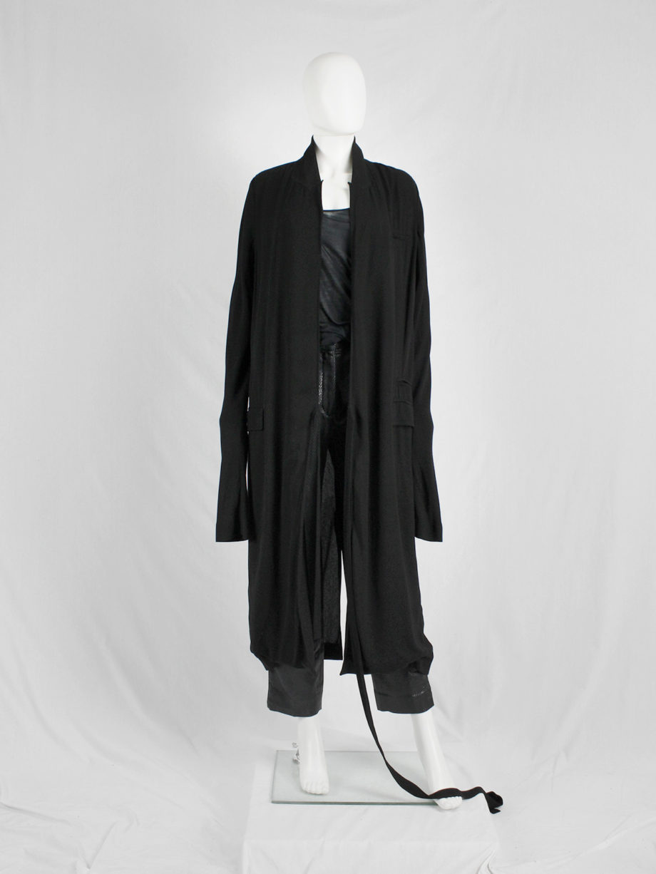 vaniitas vintage Haider Ackermann black minimalist dress or maxi cardigan 8463