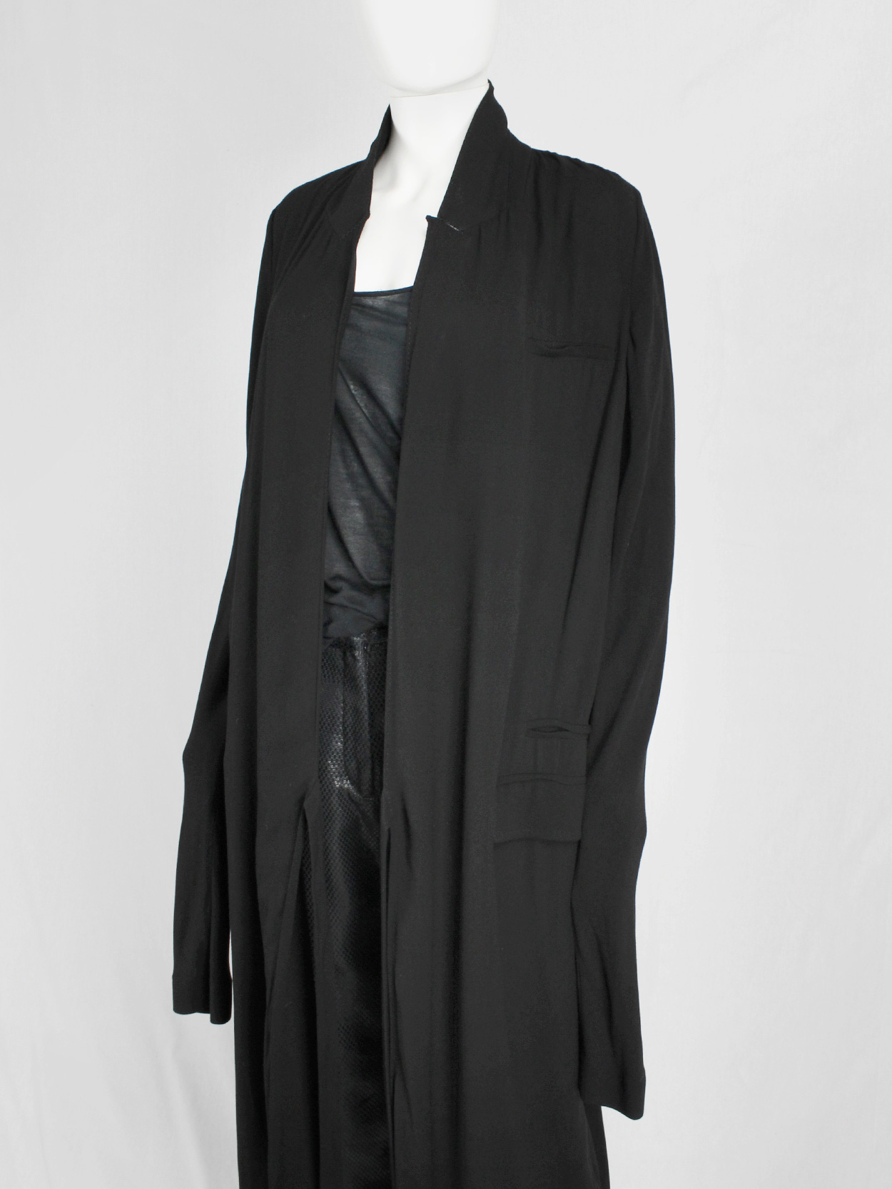 vaniitas vintage Haider Ackermann black minimalist dress or maxi cardigan 8499