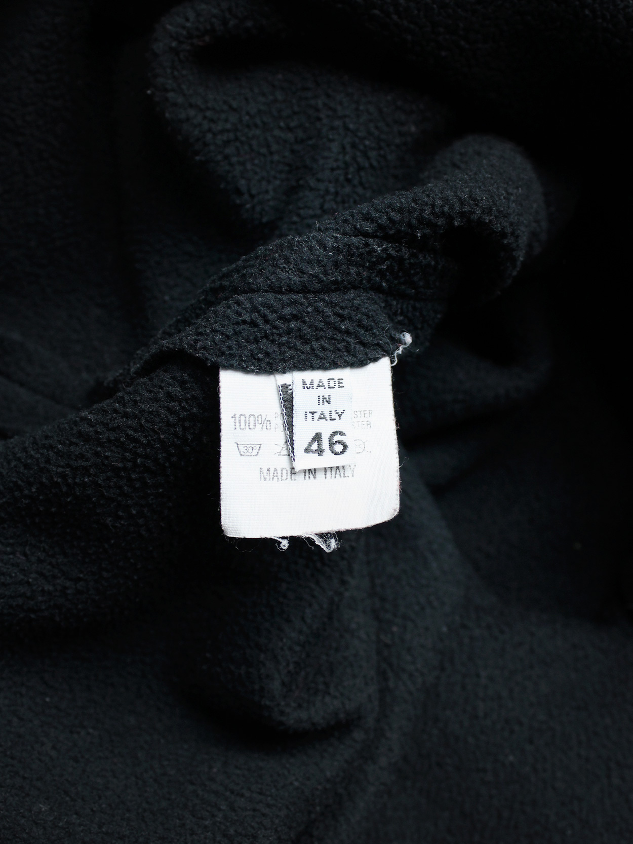 Maison Martin Margiela black flat jumper in teddybear fabric — fall ...