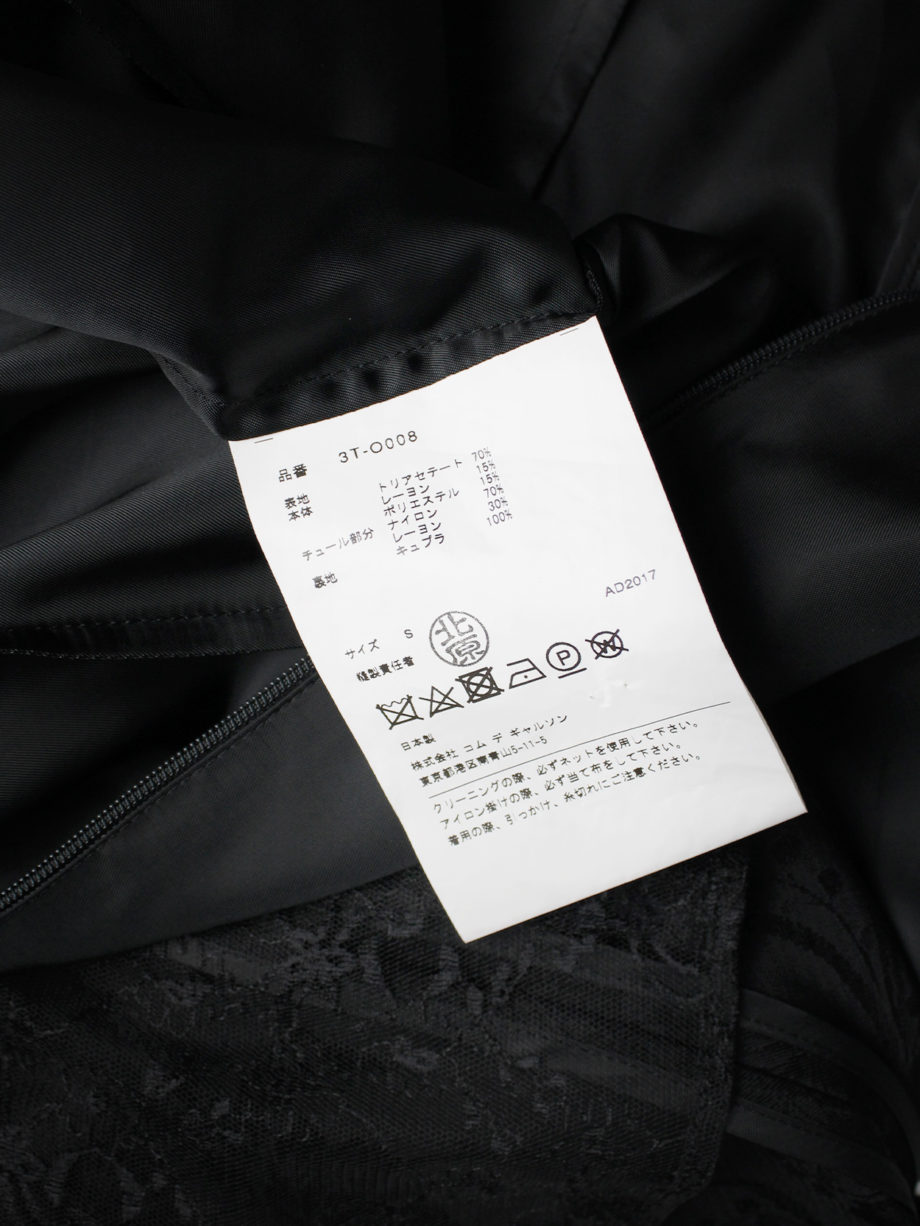 vaniitas vintage Noir Kei Ninomiya black floral brocade dress with lace trims fall 2017 9745