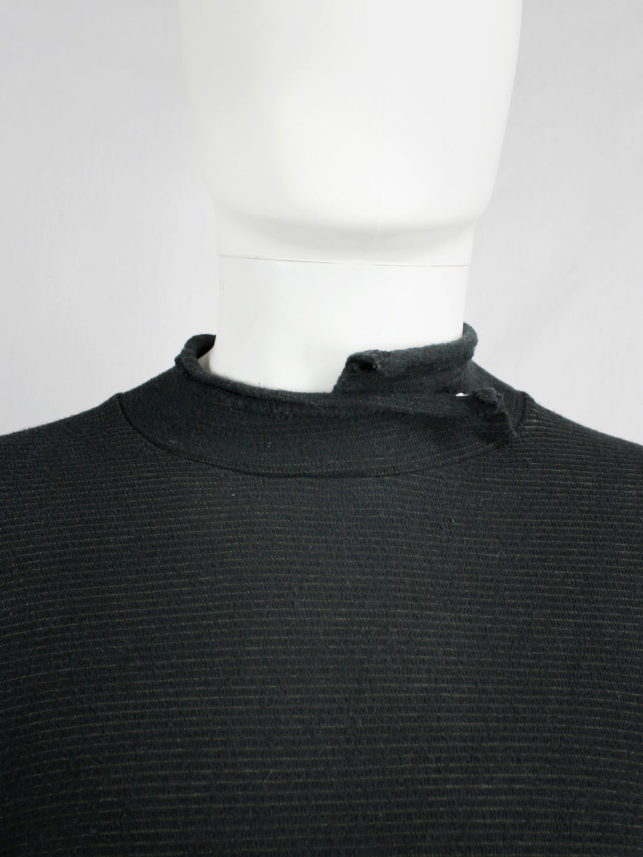 vaniitas vintage Yohji Yamamoto Y’s for men black jumper with deconstructed neckline 1990s 90s 1288