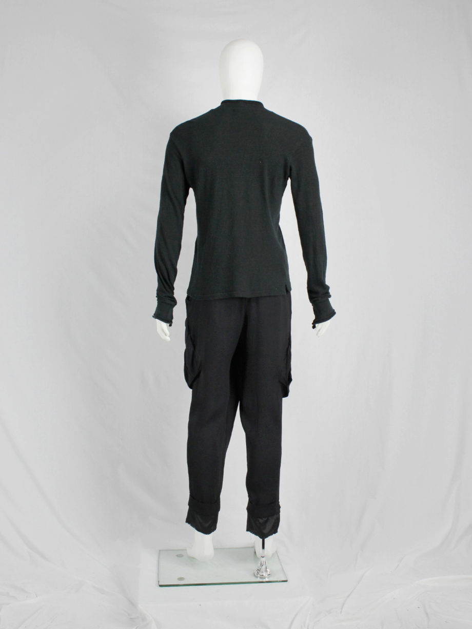 vaniitas vintage Yohji Yamamoto Y’s for men black jumper with deconstructed neckline 1990s 90s 1353