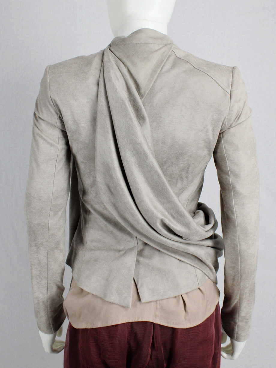 A.F. Vandevorst beige biker jacket with draped sash fall 2010 (8)