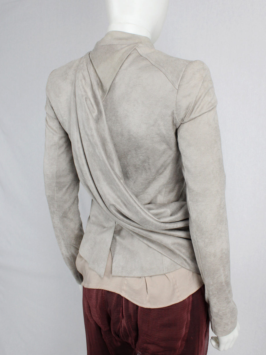 A.F. Vandevorst beige biker jacket with draped sash fall 2010 (9)
