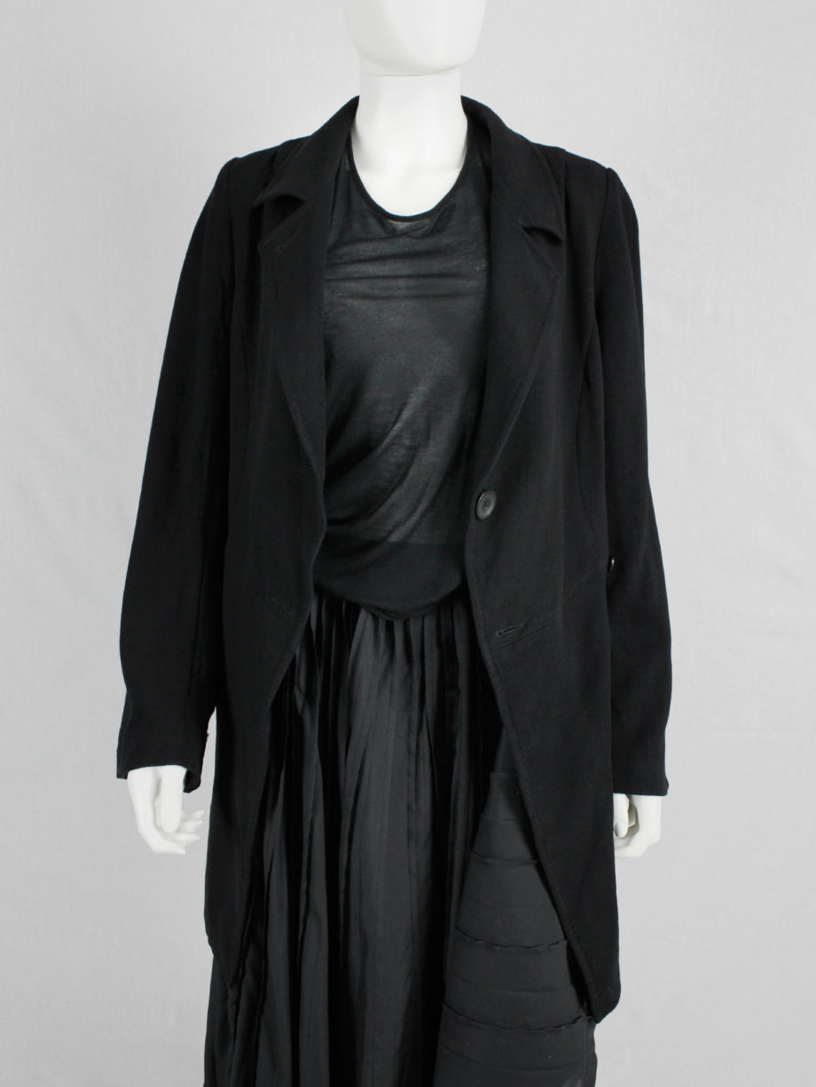 Ann Demeulemeester black asymmetric cutaway blazer pre-1997 (1)