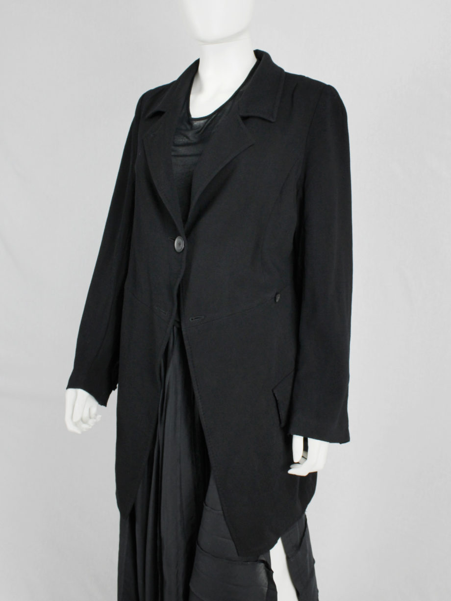 Ann Demeulemeester black asymmetric cutaway blazer pre-1997 (3)