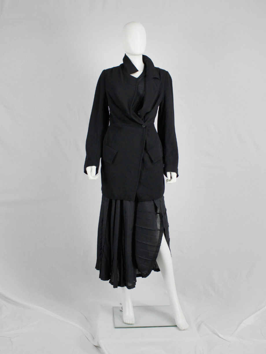 Ann Demeulemeester black asymmetric cutaway blazer pre-1997 (5)