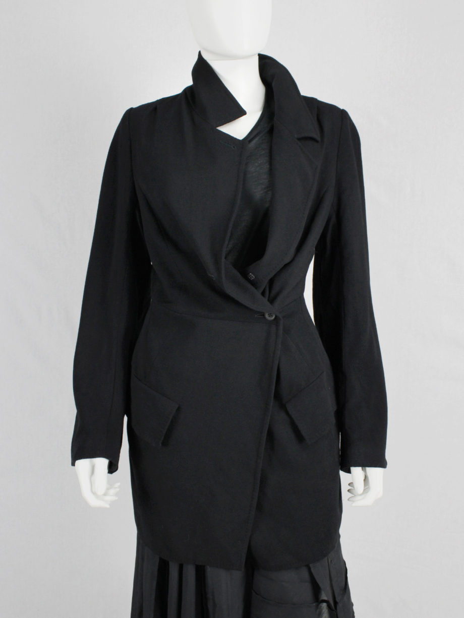 Ann Demeulemeester black asymmetric cutaway blazer pre-1997 (6)